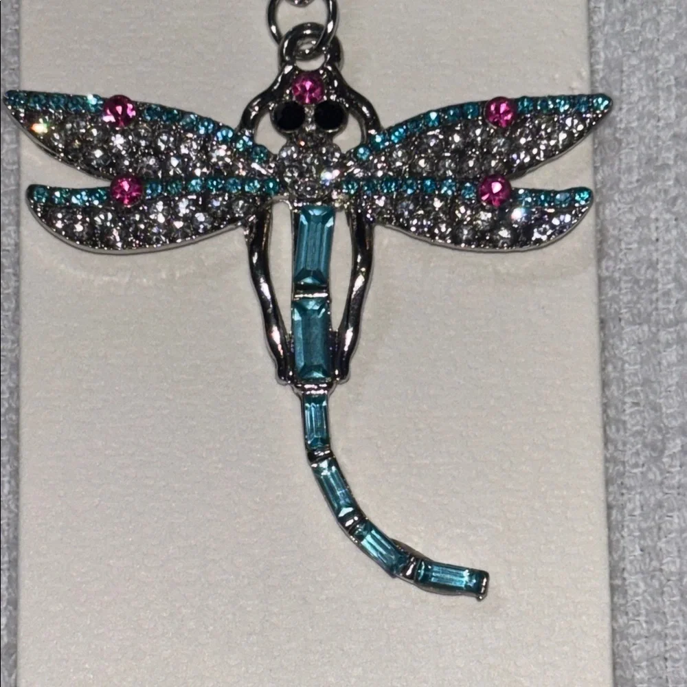 Silver and Blue Dragonfly Key Holder